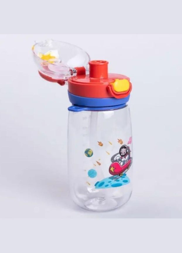 Дитяча пляшка для напоїв HP-14-45R з трубочкою та ремінцем 550 мл Червоний Yiwu (341302956)