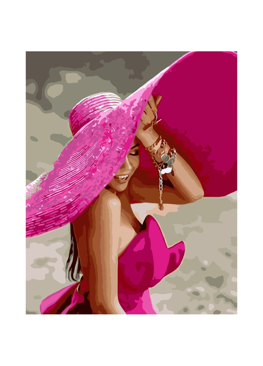 Картина за номерами Рожевий капелюх см для творчості та релаксації малювання Strateg (369759360)