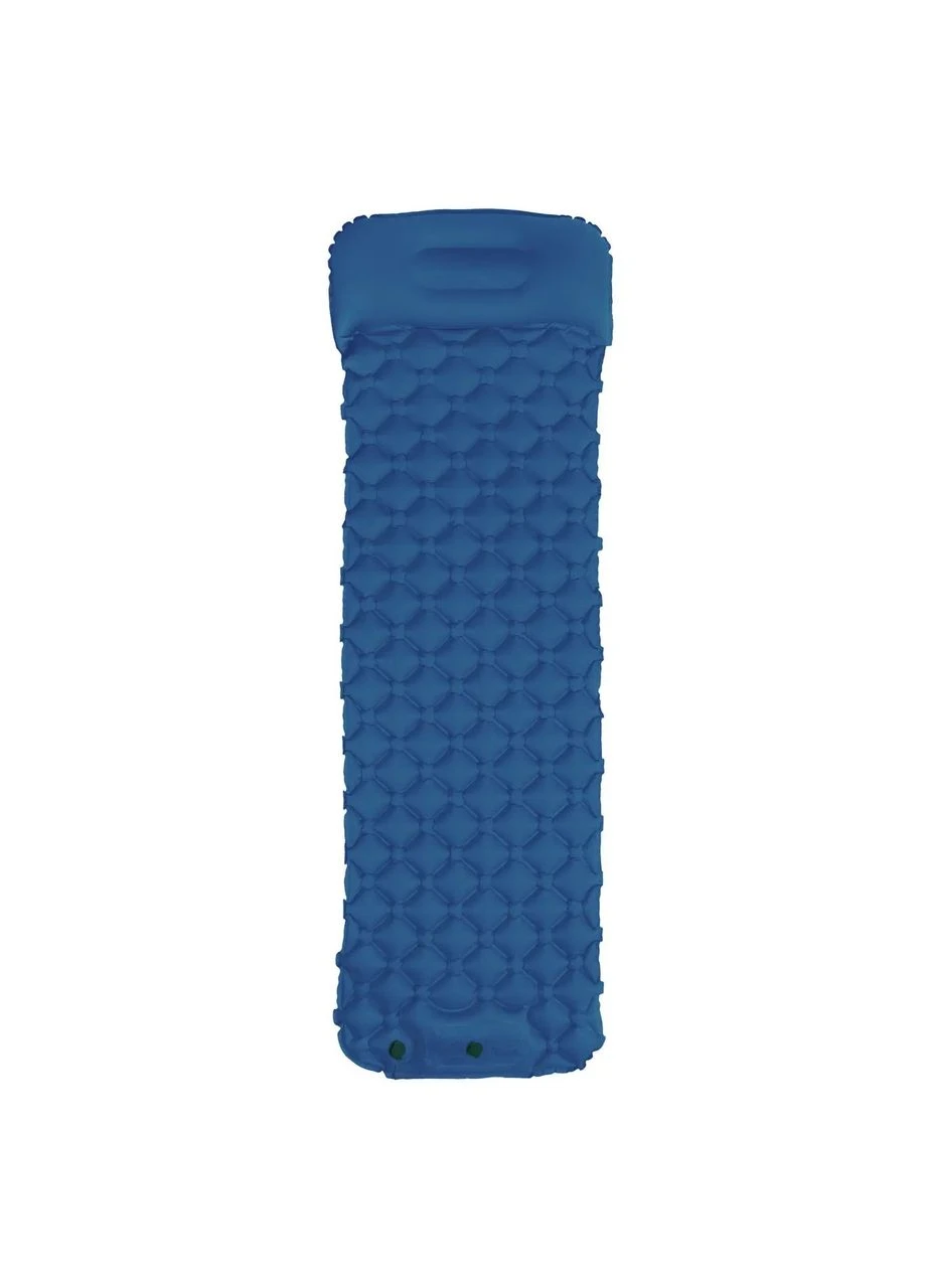 Надувний туристичний матрац Sleeping Pad з подушкою м вбудованим насосом 180х65см Bue (3_05010) No Brand (395877134)