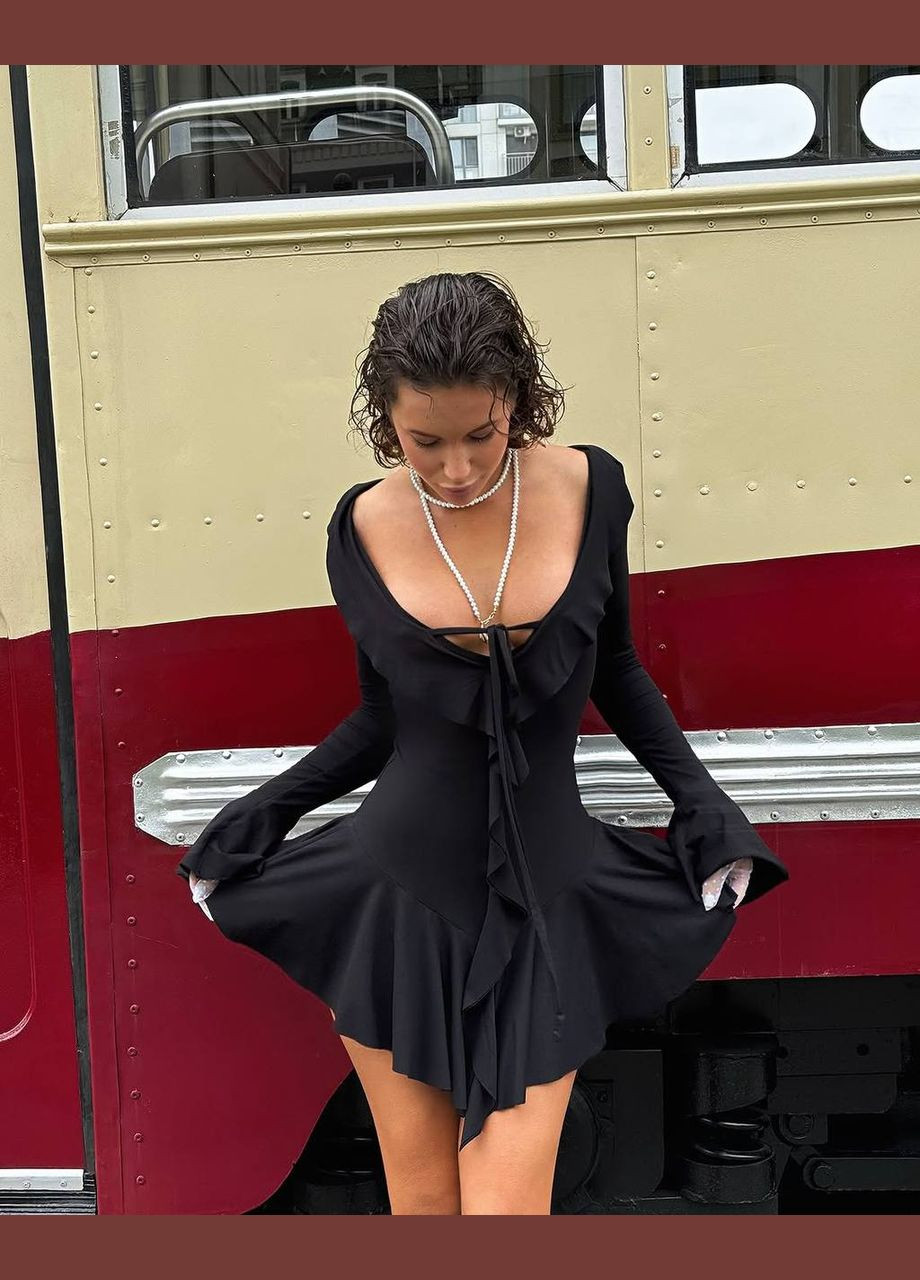 Черное повседневный, коктейльное, вечернее, кэжуал женское платье FINO Mode