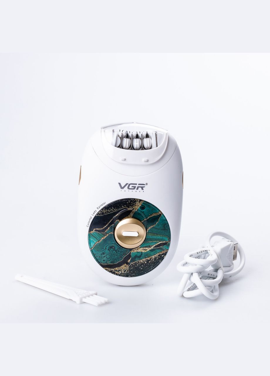 Эпилятор женский V-706 аккумуляторный, зеленый VGR (315637430)