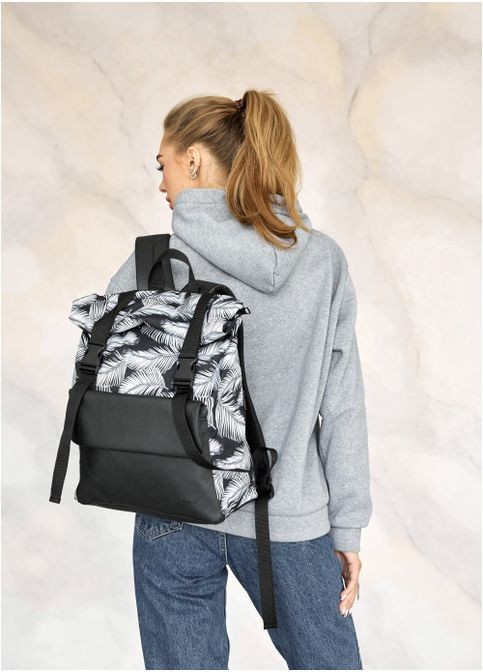 Рюкзак ролл унісекс RollTop Milton чорний з клапаном Sambag (302518952)