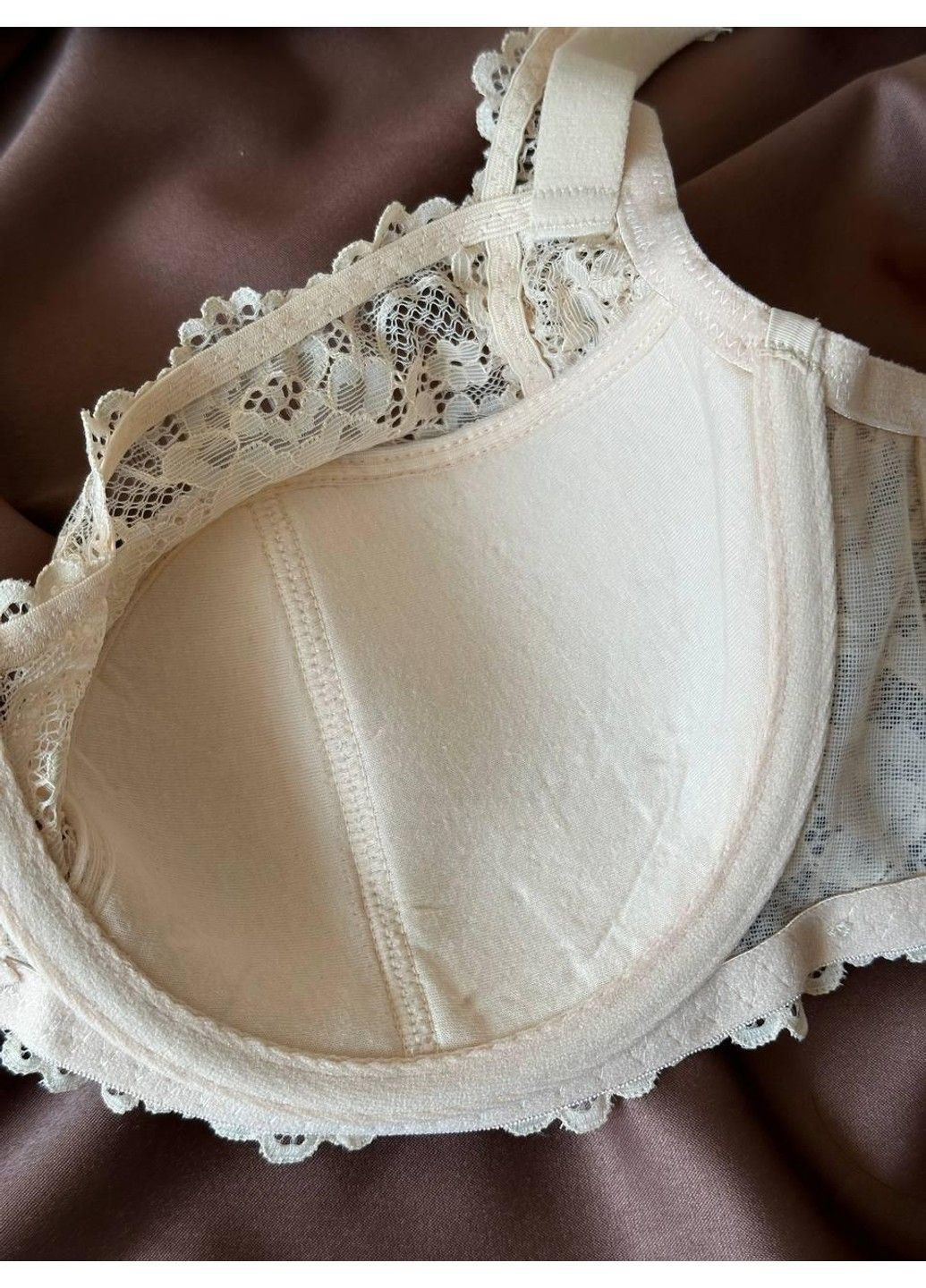 Бежевый комплект бюстгальтер полупоролоновый + трусики слипы 11676 бежевый Lanny Mode