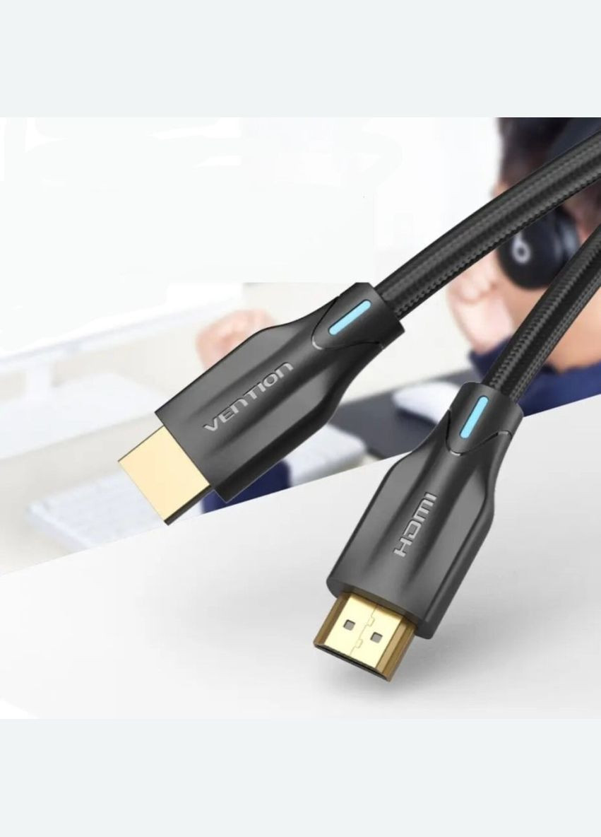 Кабель Cotton Braided 8K HDMIHDMI v2.1 Cable 2M Black (AAUBH) Vention (300683018)