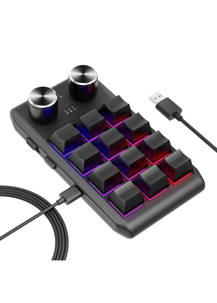 Механическая минипрограммированная клавиатура на 12 клавиш Bluetooth Black No Brand (366303768)