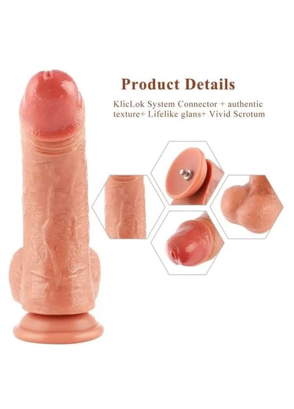 Фалоимитатор для секс-машин 8.25" Dual-density dildo with veins, система KlicLok sexstyle Hismith (397839567)