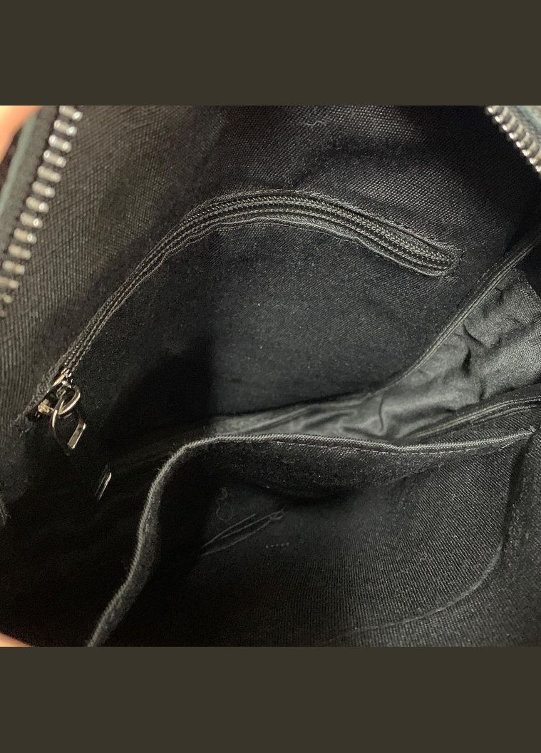 Чоловіча сумка через плече, барсетка з натуральної шкіри містка, чорна No Brand (354722029)