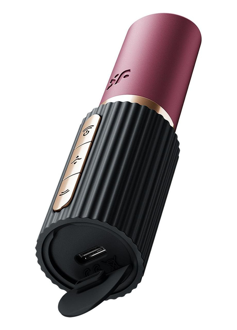 Вібратор у формі помади Pro 2 Kiss з вакуумною стимуляцією, червоний Satisfyer (340455730)