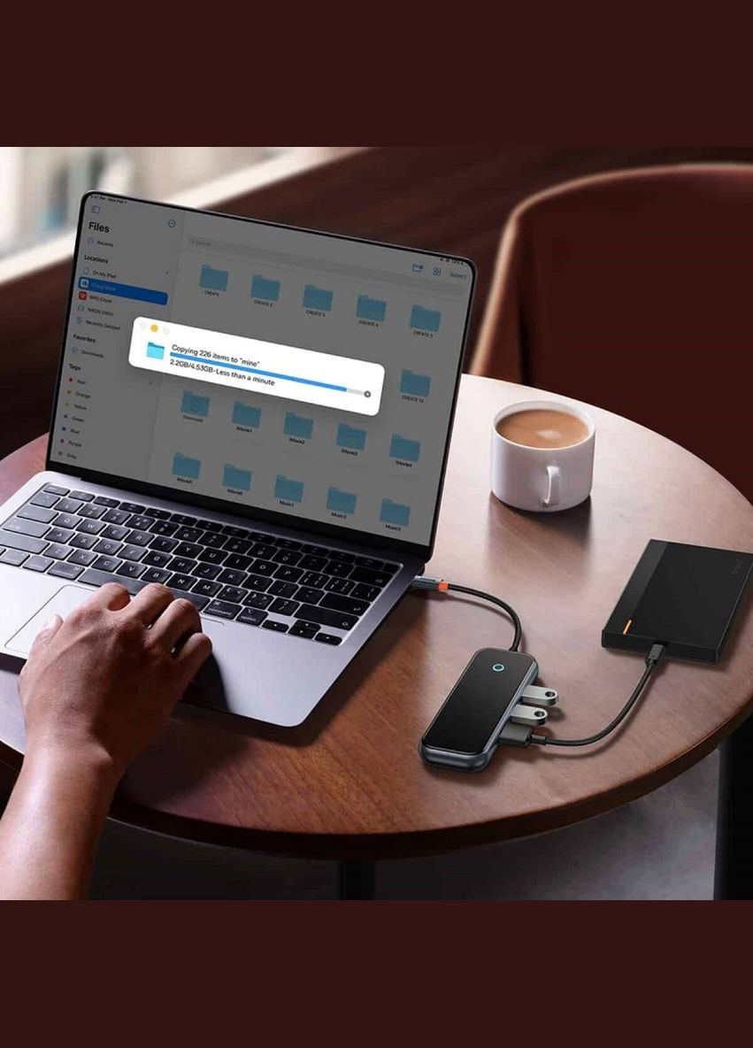 USB-Hub AcmeJoy 4-Port Type-C HUB Adapter（Type-C to USB3.0*3+Type-C PD&Data *1）Dark Gray Baseus (315142459)