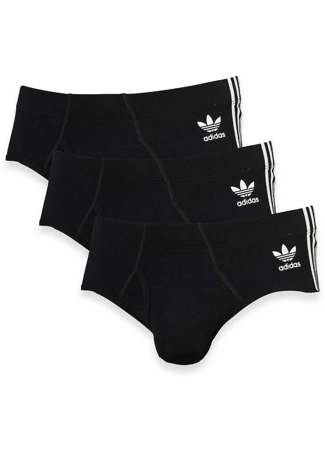 Набір 3 шт чоловічі труси Adidas Originals 3 Pack 3-Stripe Briefs BLACK (337174937)