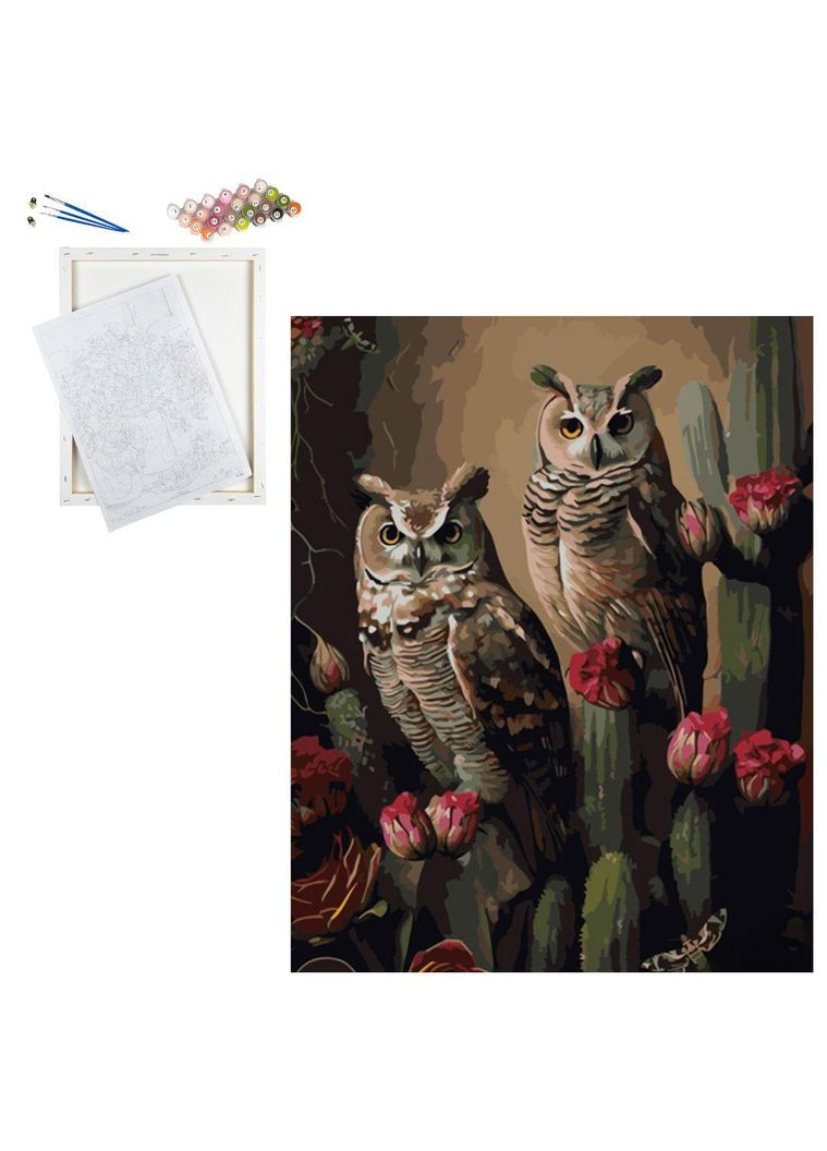Набор для росписи по номерам Заинтересованные совы размером 40х50 см (GS1399) Strateg (364310011)