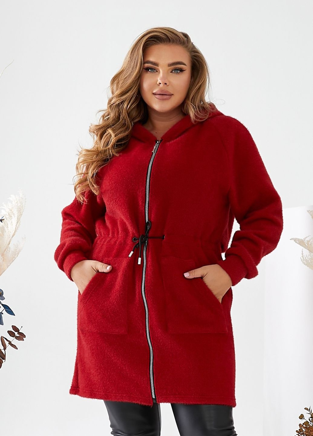 Красный демисезонный кардиган No Brand