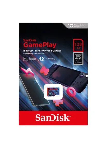 Оригинал! Карта памяти (SDSQXAA-128G-GN6XN) SanDisk 128GB microSD class 10 UHS-I U3 V30 A2 GamePlay (397585991)