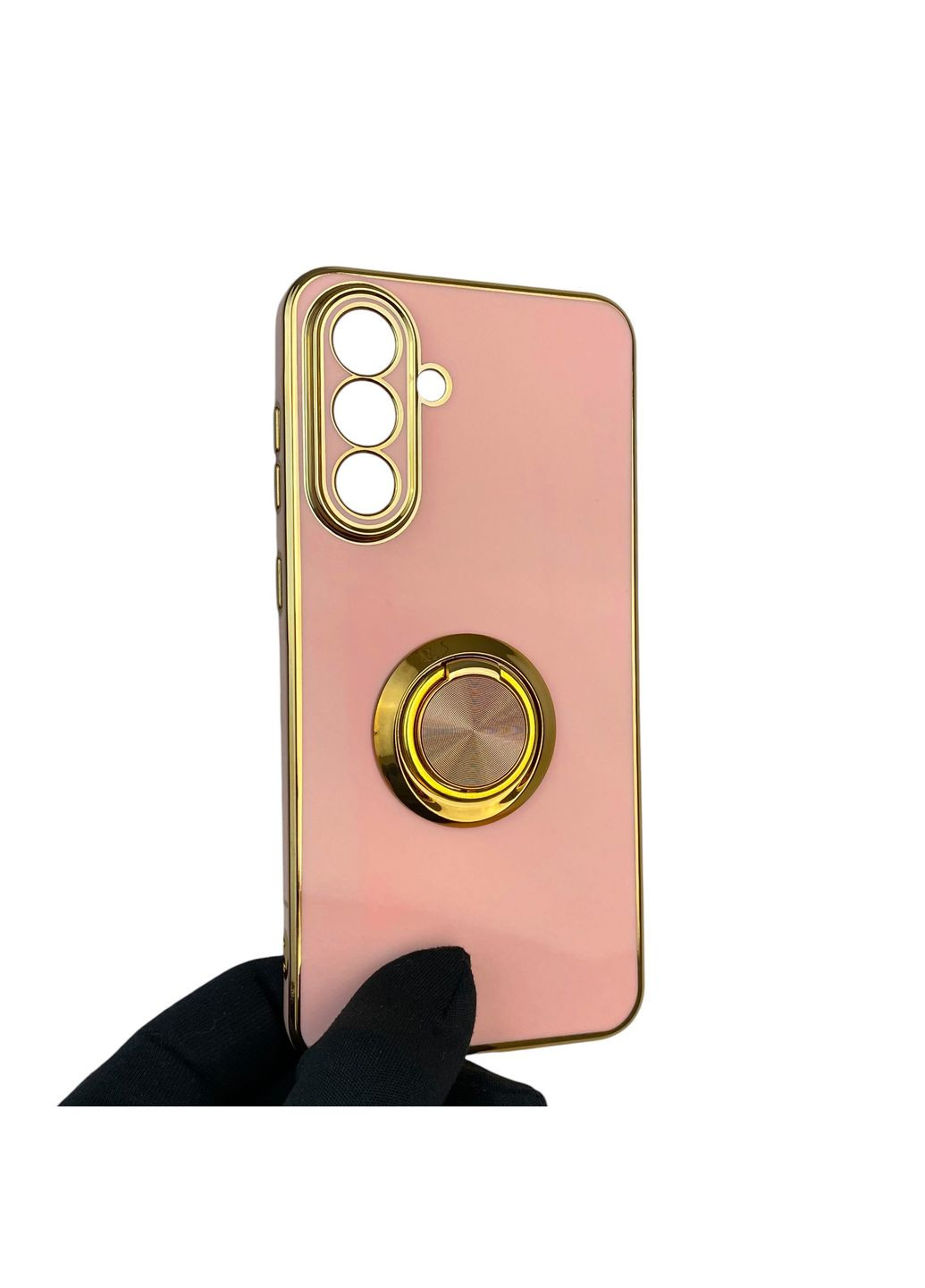 Чохол для Galaxy A36 5G (SM-A366U) з кільцем-підставкою із золотою окантовкою на самсунг а36 пудровий gs1 Samsung (366229855)