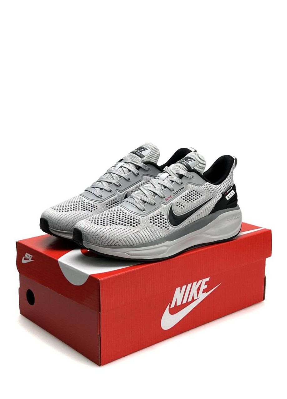 Светло-серые демисезонные кроссовки мужские nike No Brand Air Zoom x React Light Grey Black
