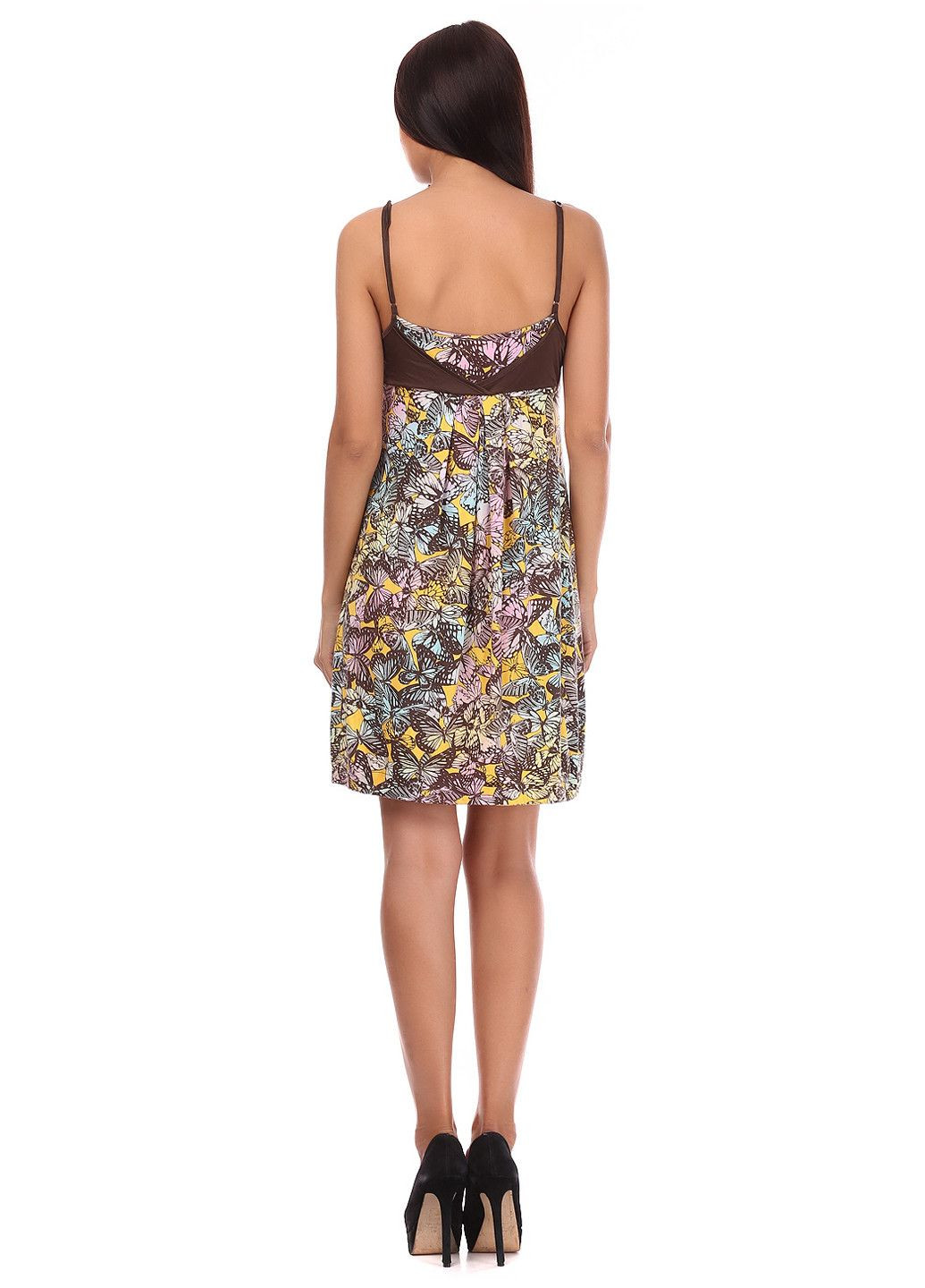 Комбинированное повседневный платье розово-черный Miss Sixty с абстрактным узором