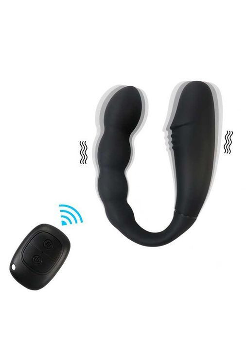 Двойной анально-вагинальный вибратор Magic Helios Remote из ДК - Черный - Вибраторы No Brand (366891899)