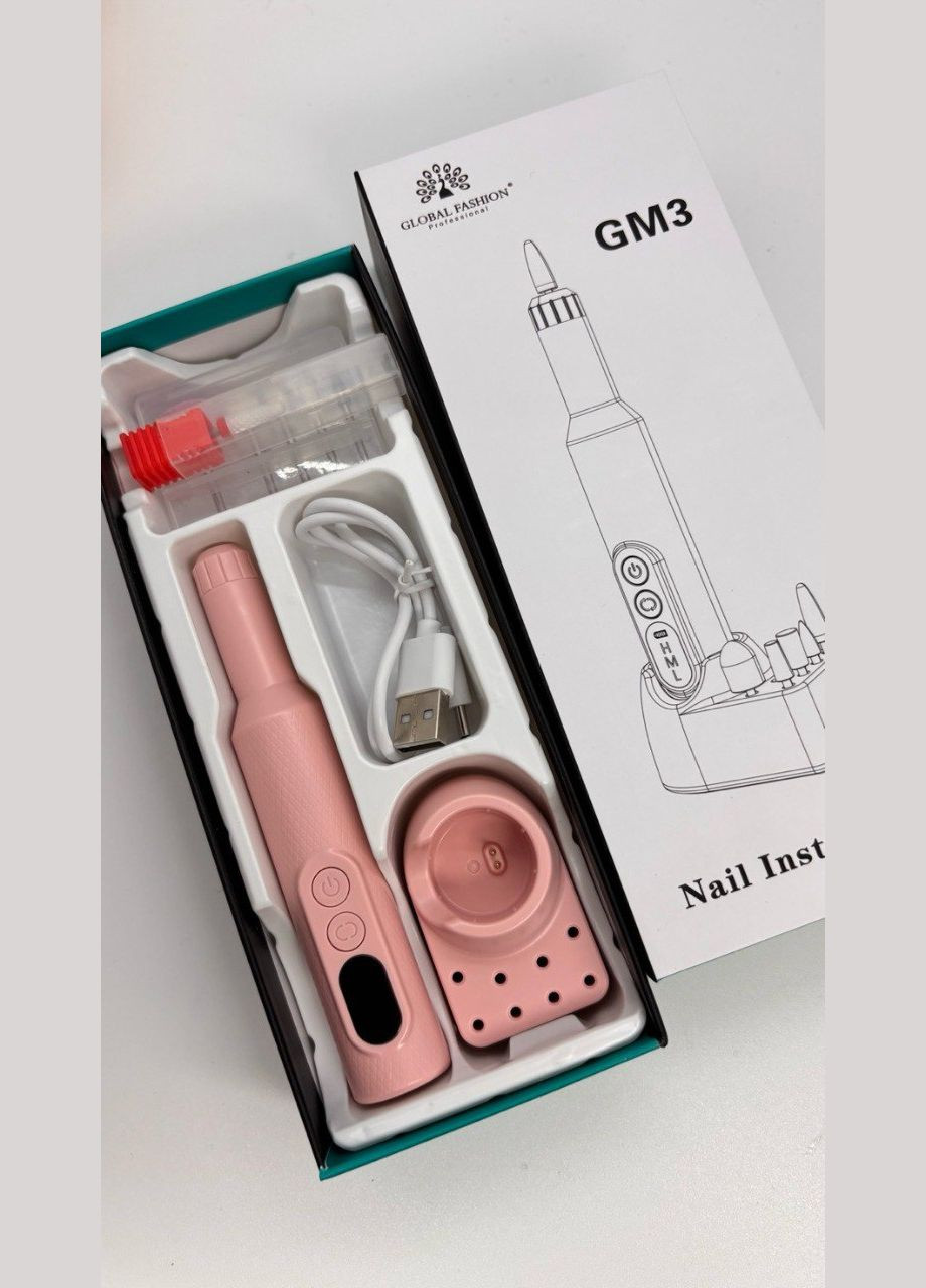 Ручка-фрезер на аккумуляторе с подставкой GM3, 18000 об/мин Global Fashion (328922865)