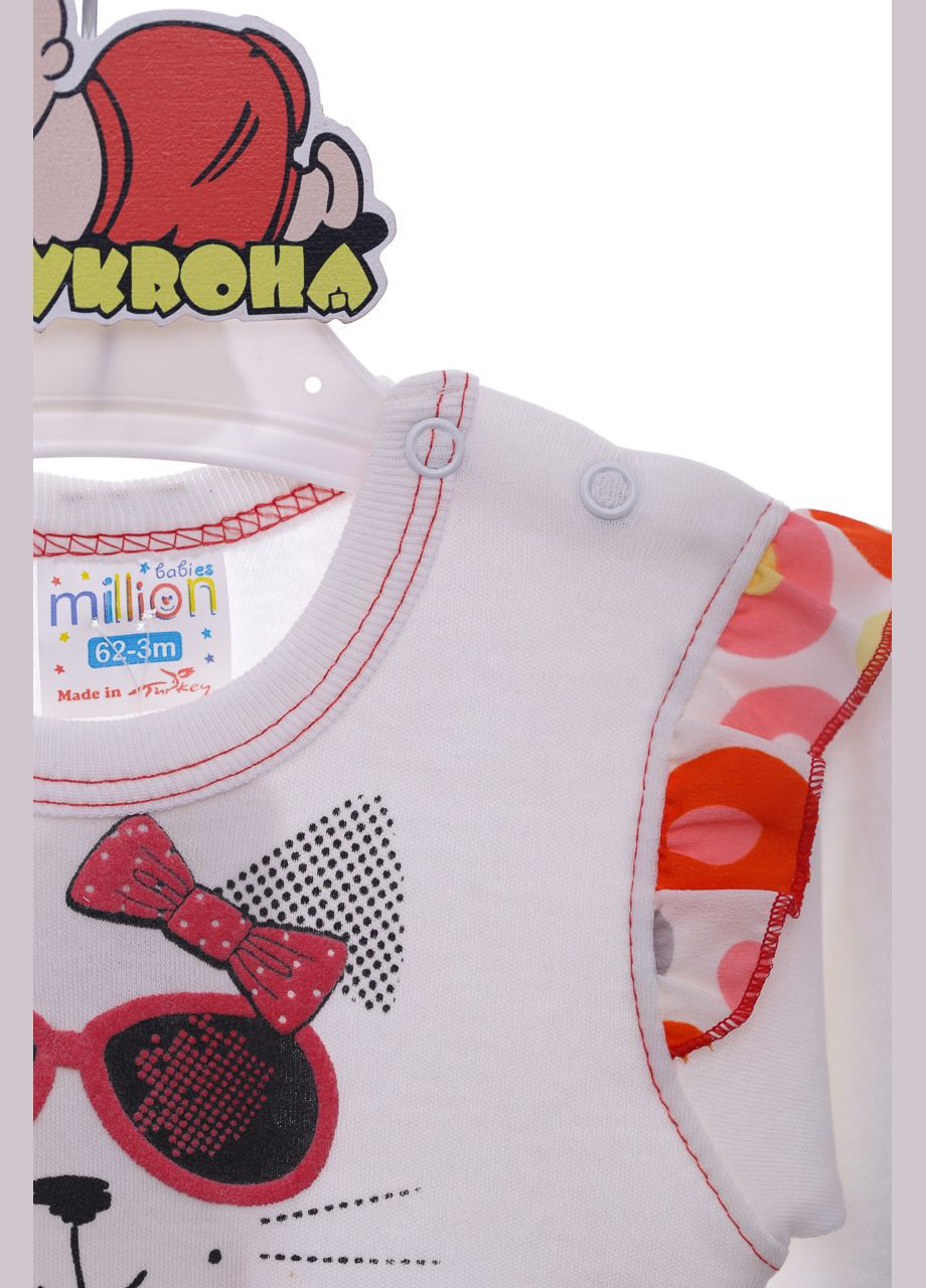 Боди платье с длинным рукавом для девочки Киса 62 см (42236) BABYKROHA (297200078)