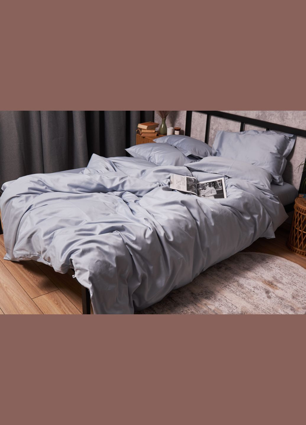 Комплект постельного белья Satin Premium евро 200х220 наволочки 2х70х70 (MS-820003862) Moon&Star Skyline (288043215)