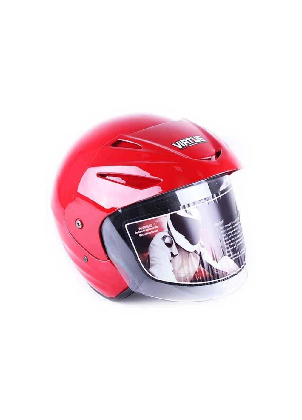 Шолом відкритий мотоциклетний із козирком MD-705H червоний р.M ТМ Virtue (358912001)