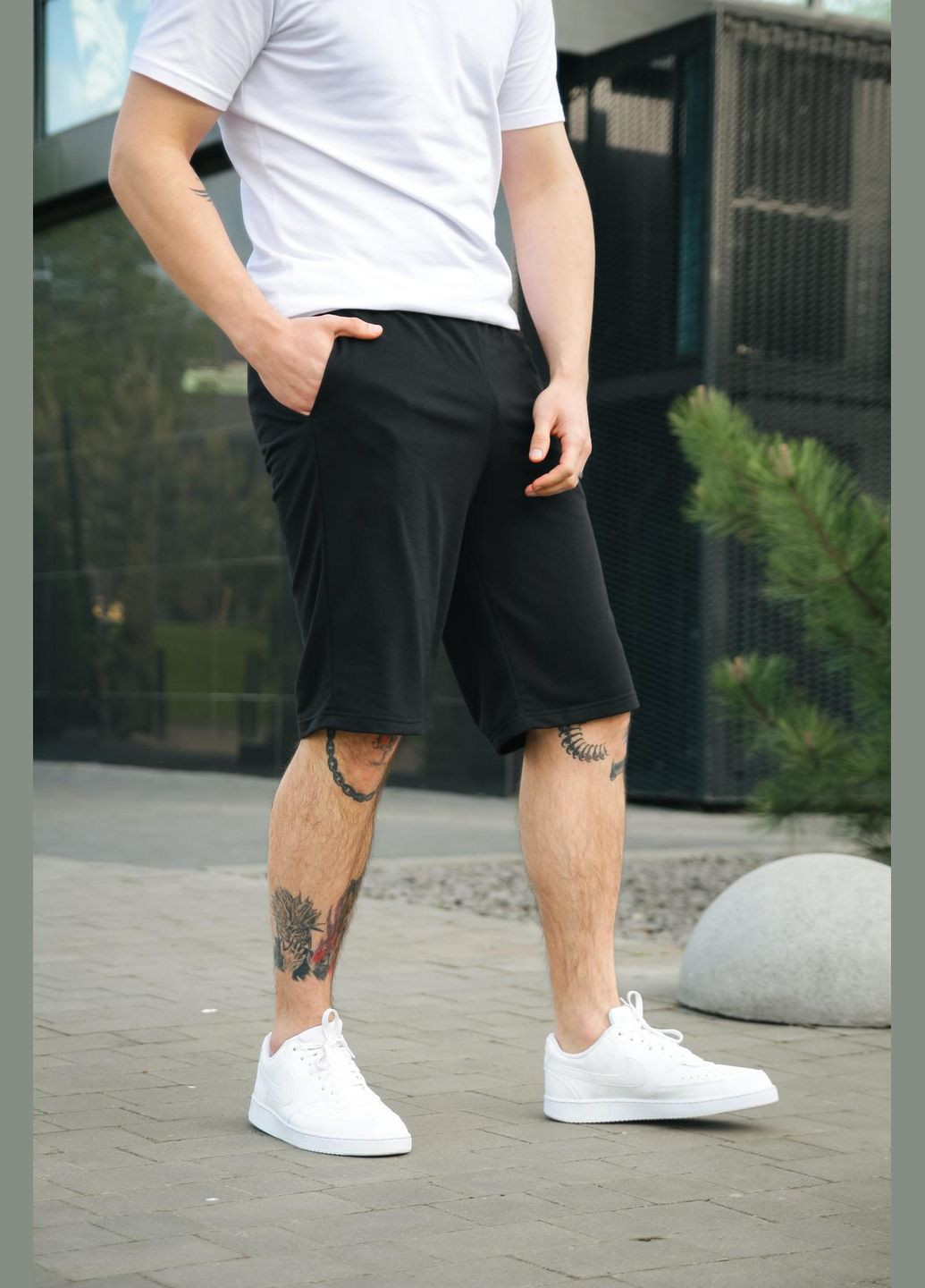 Шорти чоловічі трикотажні базові чорні Intruder (329404767)