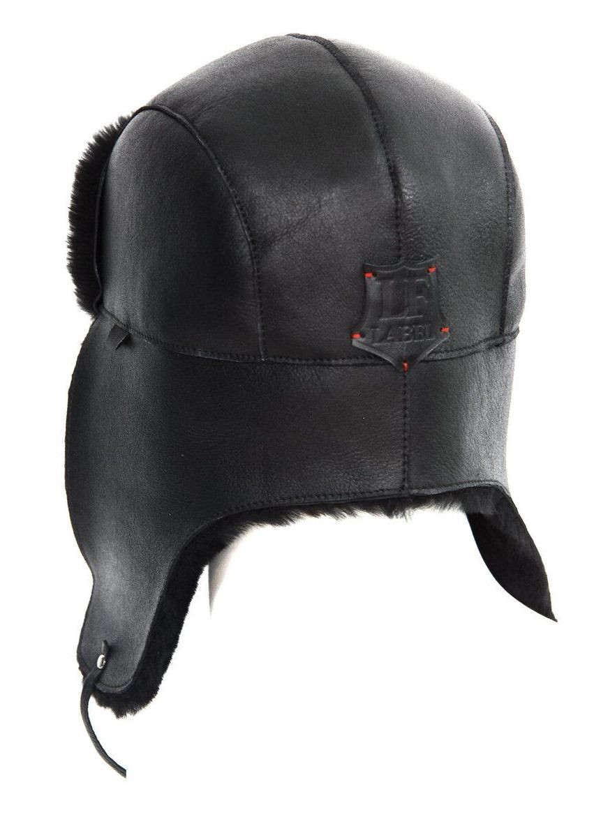 Ушанка чоловіча з овчини "Меринос" чорна (SC43022) Shlyapka (295922916)