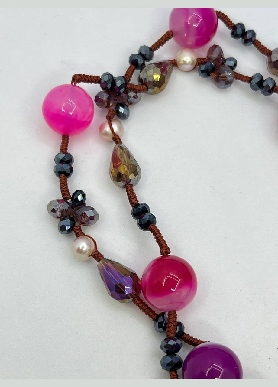 Бусы агат и чешское стекло 16 мм 85 см No Brand (322007178)