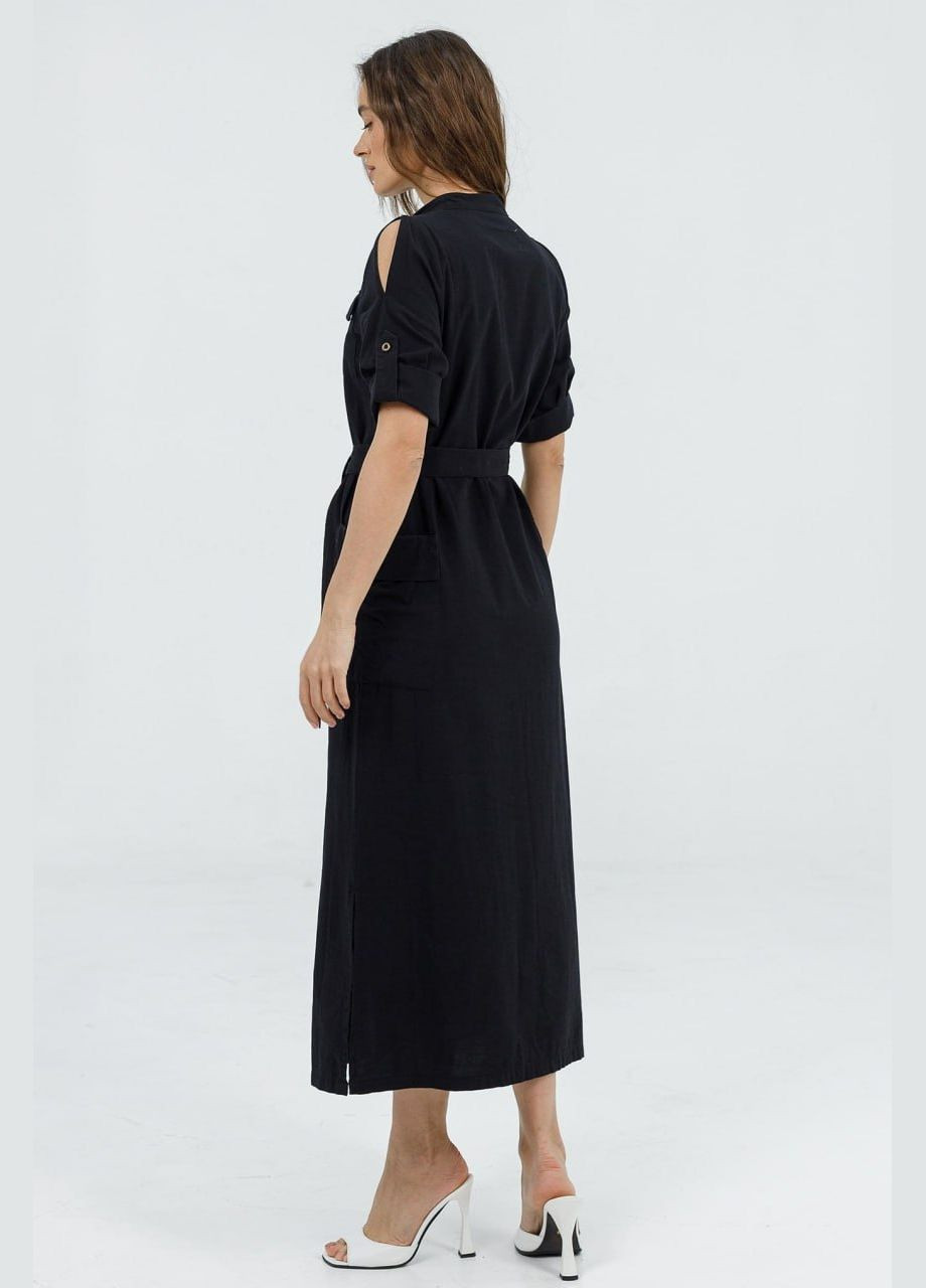 Черное повседневный платье женское Lora однотонное