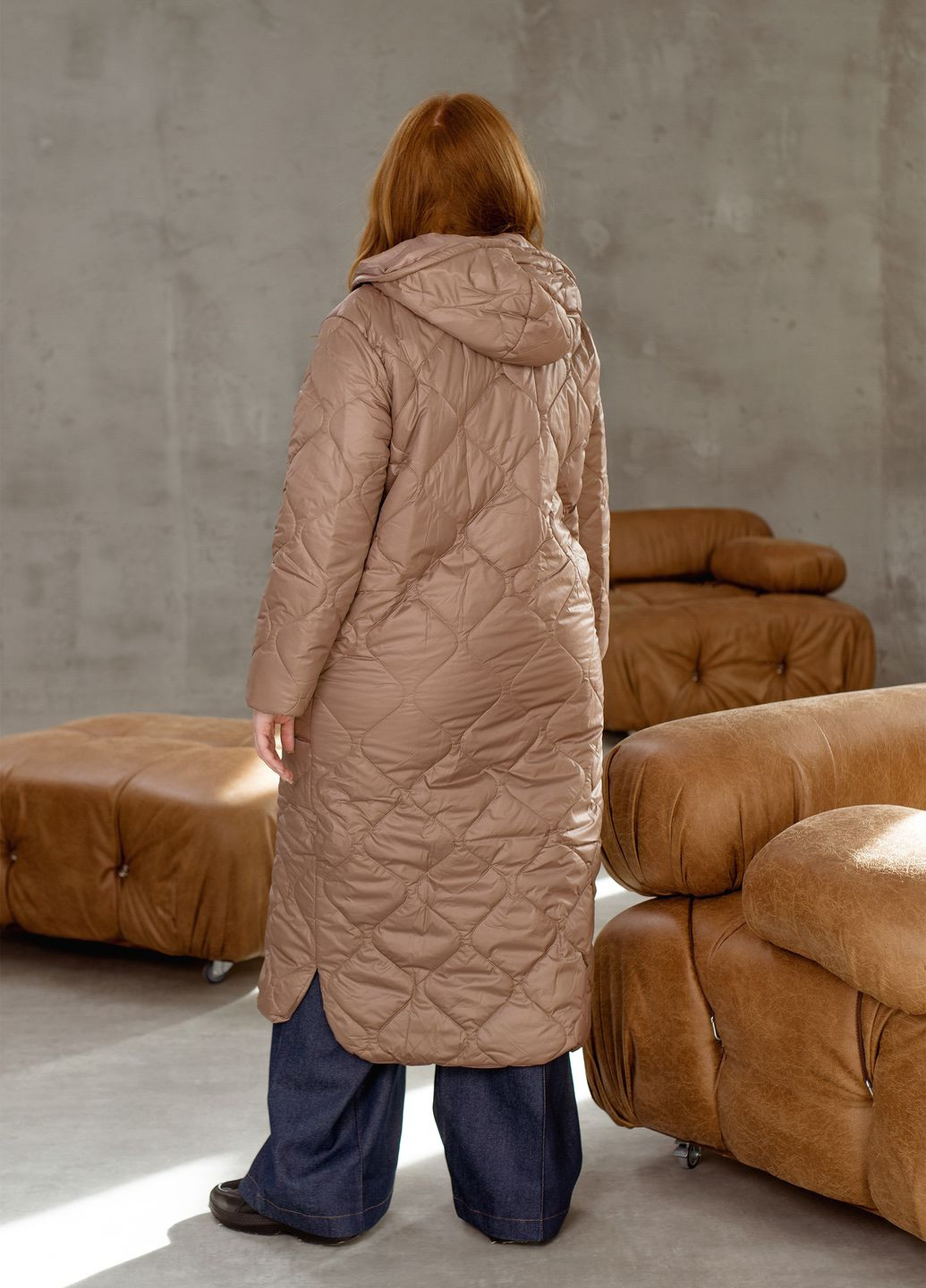 Бежева зимня зимова куртка-пальто куртка-пальто No Brand