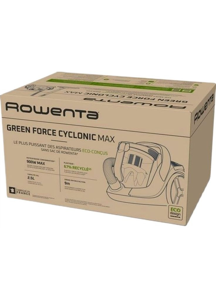 Пилосос контейнерний Green Force Cyclnic Max, 900Вт, конт пил -2.6л, НЕРА, чорний Rowenta (314834989)