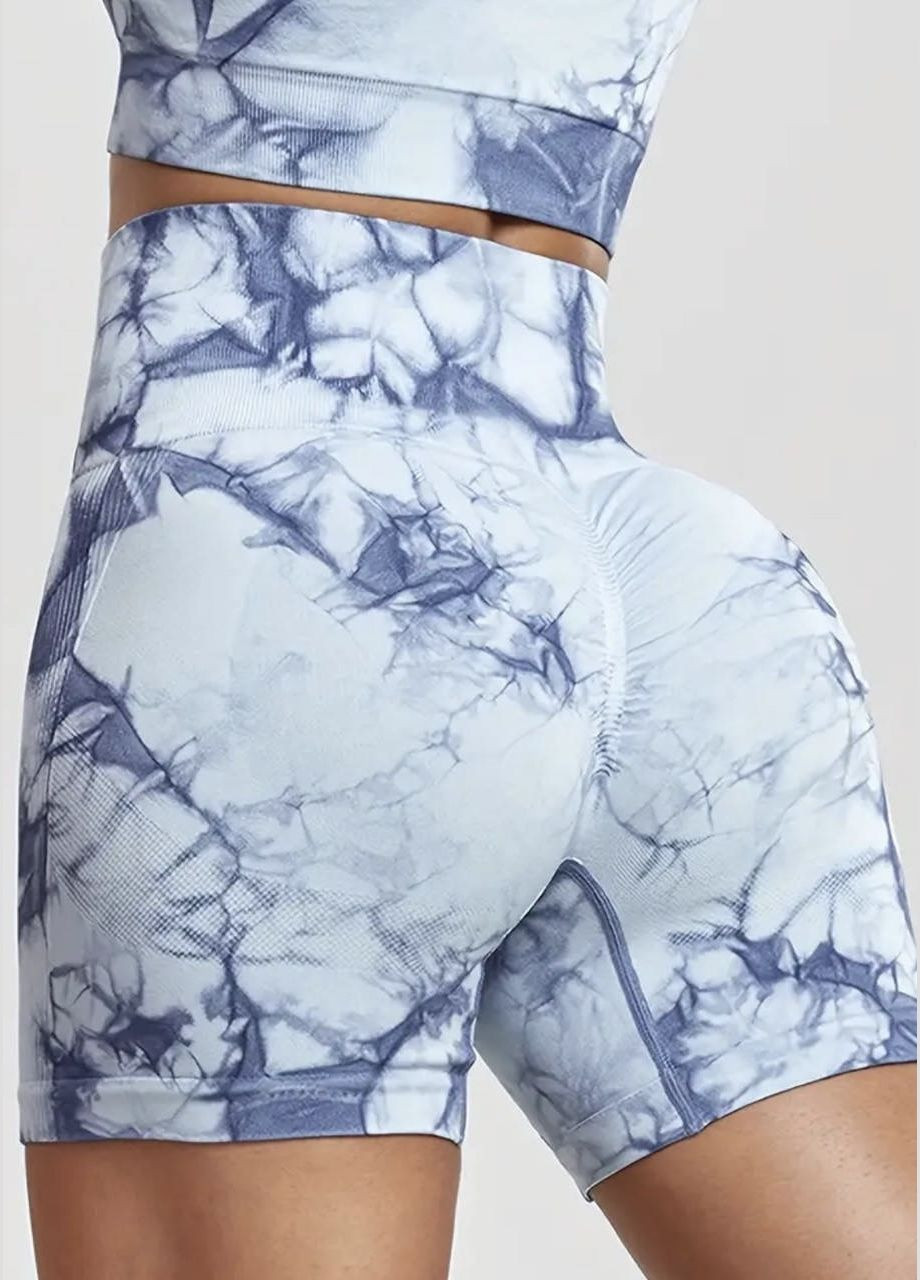 Жіночі спортивні безшовні шорти для фітнесу тай-дай No Brand (322455320)