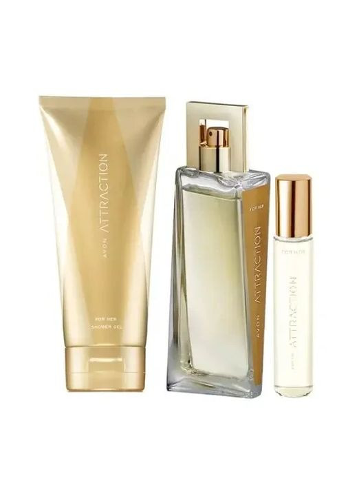 Набор женская туалетная вода ATTRACTION 50 мл, аромат 10 мл, парфюмированный лосьон для тела 125 мл Avon (363132698)