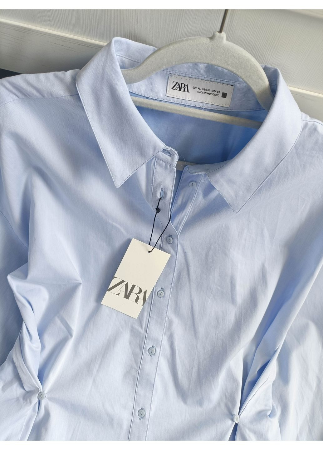 Сорочка-оксфорд з ґудзиками на поясі Zara (354816950)