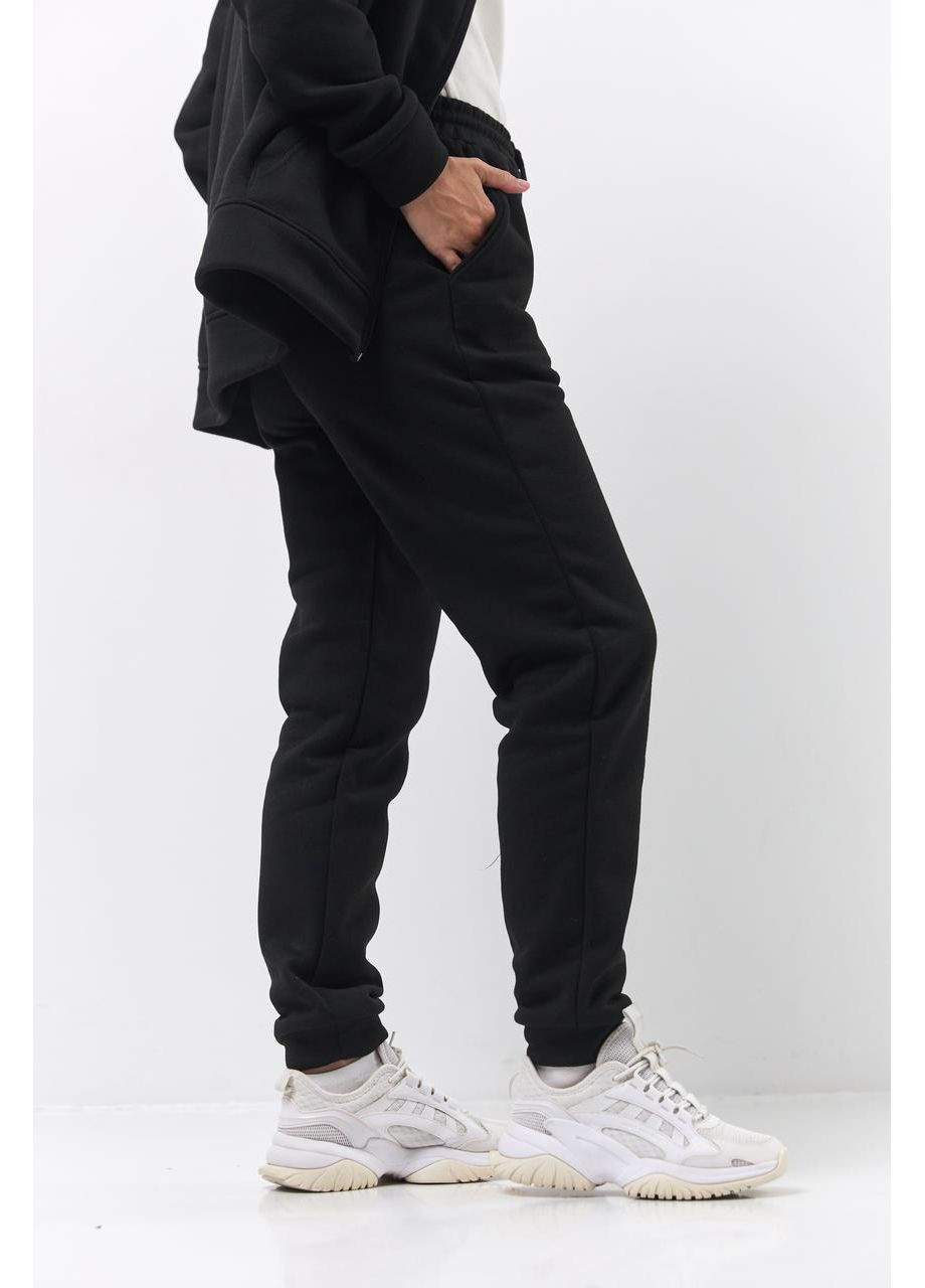 Жіночий спортивний костюм на флісі, теплий на замку Black No Brand (367623969)