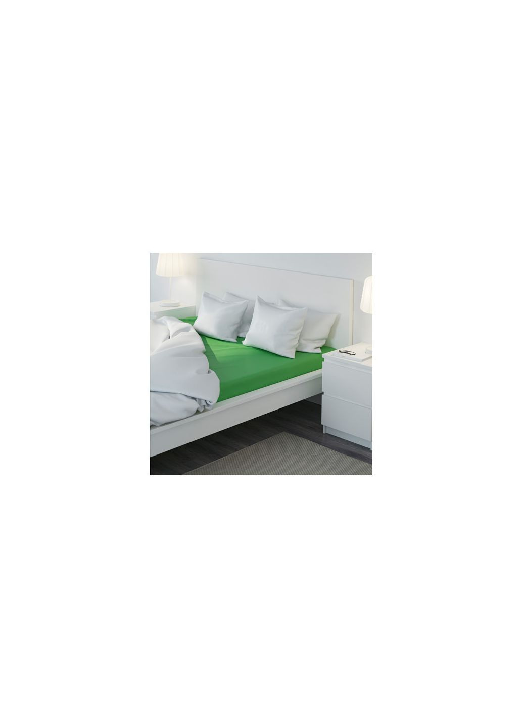 Простыня натяжная зеленая 160х200, IKEA (277965005)