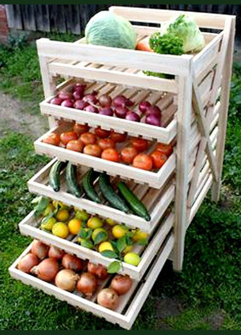 Стелаж для овочів і фруктів з дерева Санітера бланже (ЯХТ-006901) No Brand (327846545)