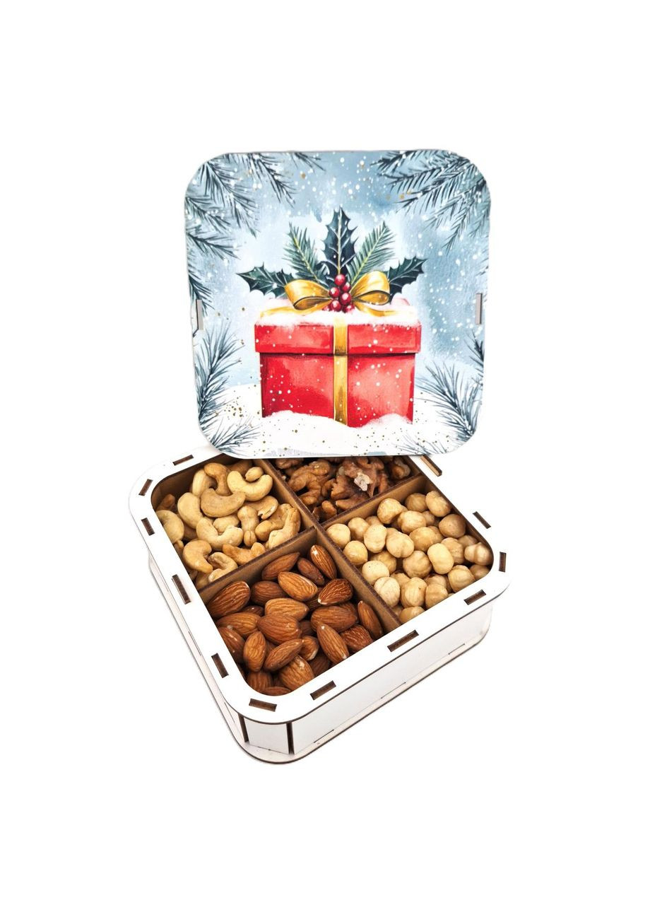 Новорічний набір горіхів №245 у святковому пакуванні на Новий Рік для дівчини, жінці, колегам, вчителю, сестрі, подрузі, мамі, Царство Меду (366221503)