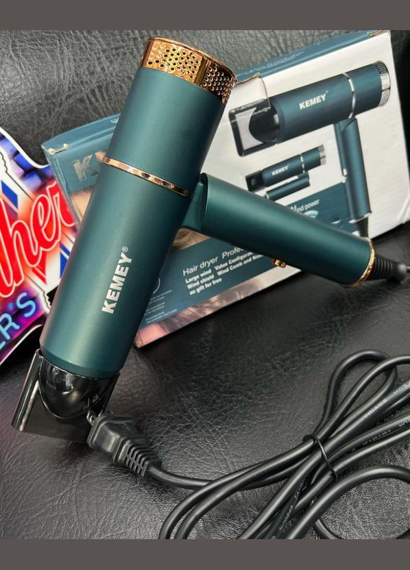 Фен Kemey CFJ-KM-8225 3000 Вт 2 швидкості Зелений (2390000004) No Brand (340252210)