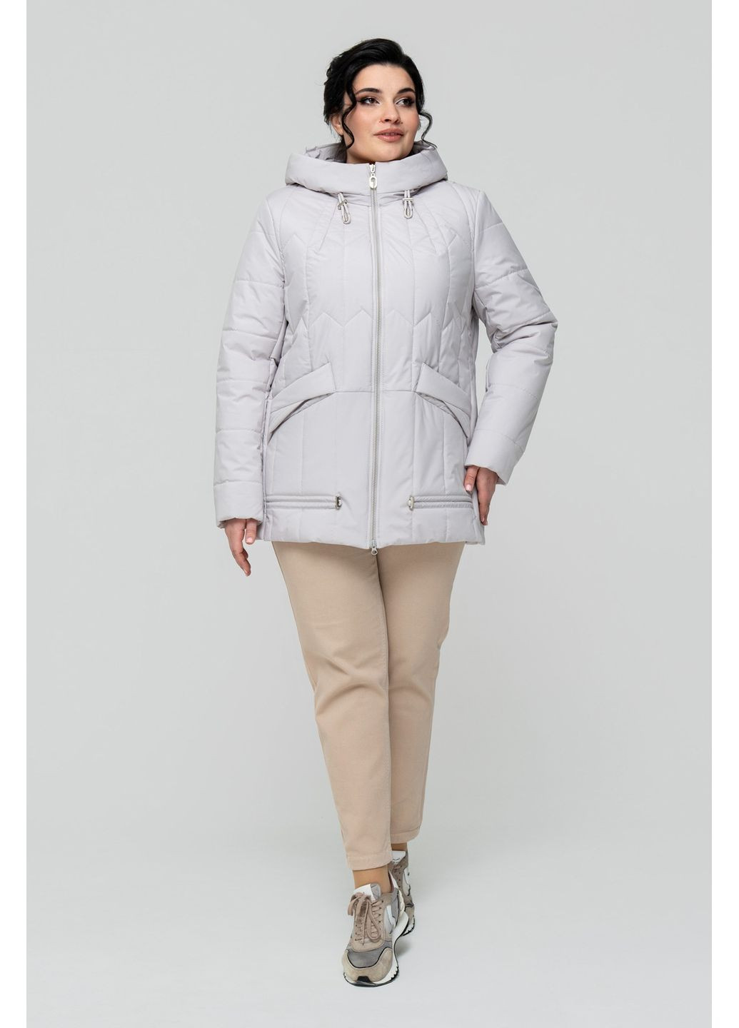 Белая демисезонная куртка прямого силуэта с тенсулейтом all posa (ap102309p) A'll Posa