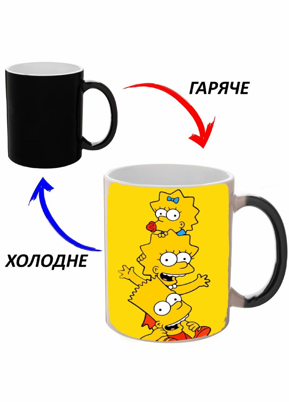 Чашка хамелон (кухоль, горнятко) Сімпсони #04 Чорна 330 мл No Brand (323471603)