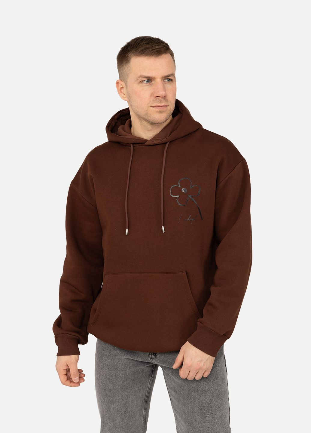 Мужской худи цвет коричневый ЦБ-00262206 Yuki (307362734)