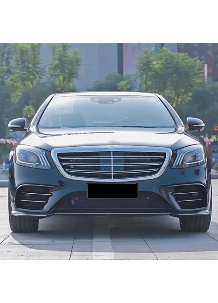 Накладка на передний бампер Lip (для Line 2018-2022, Карбон) для Mercedes S-class W222 гг AMG (392215611)