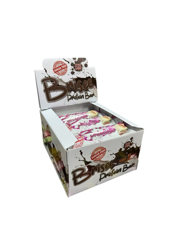 Блок батончиків Brisee Protein Bar 25% Sugar Free, 20*55 грам - Малина Power Pro (322294962)