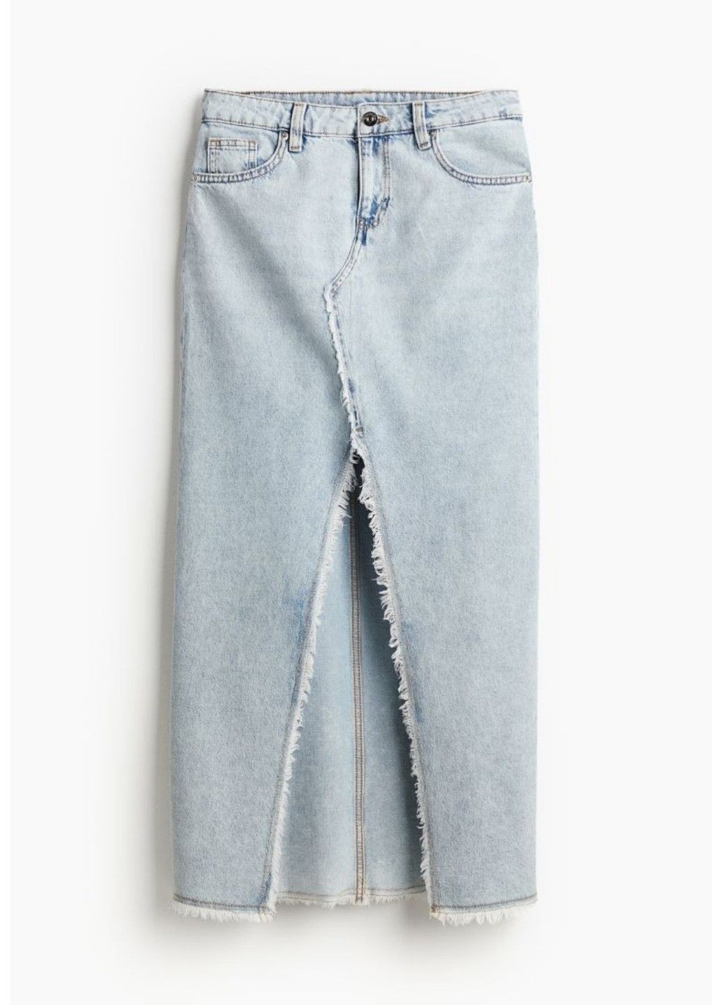 Голубая повседневная женская юбка джинсовая с потертыми краями н&м (56985) xs голубая H&M