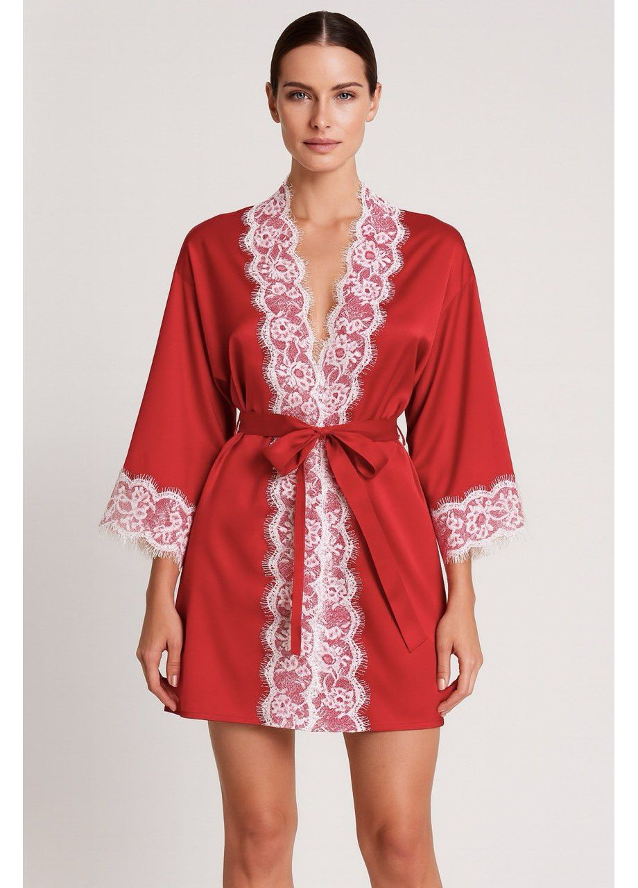 Халат жіночий атлас з мереживом Exclusive (369502057)