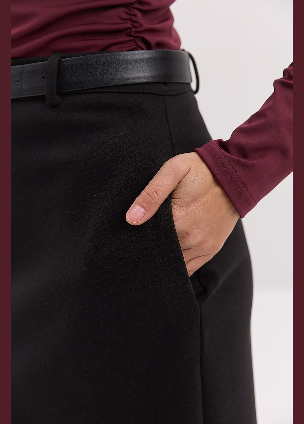 Довга спідниця із теплого трикотажу з розрізом ззаду Arjen (308725431)