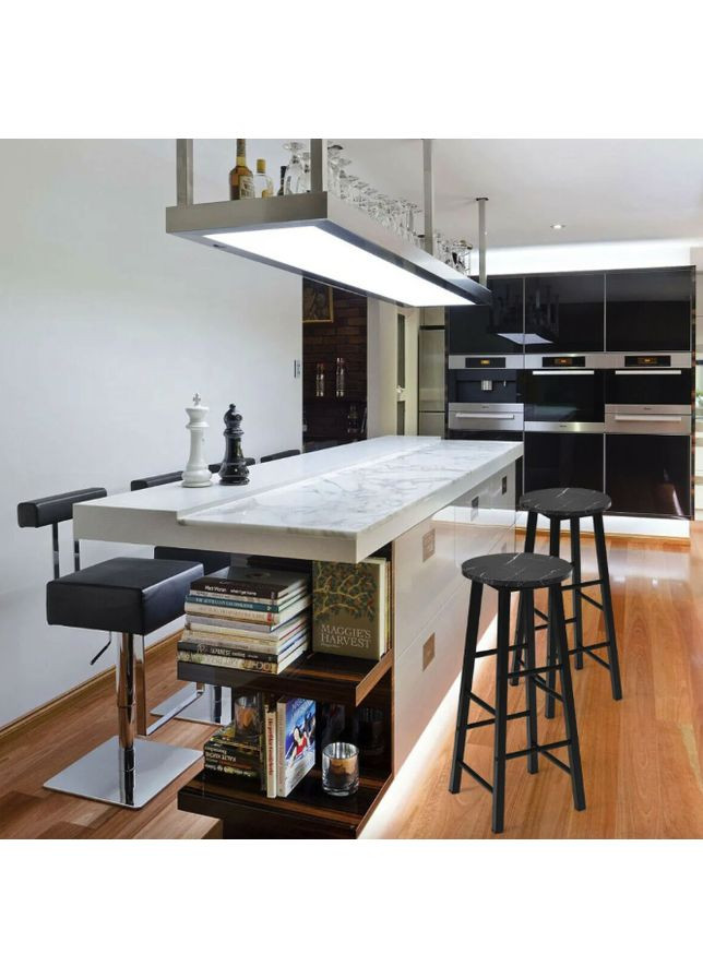 Комплект барних стільців Eugad з підставкою для ніг Costway (361952886)