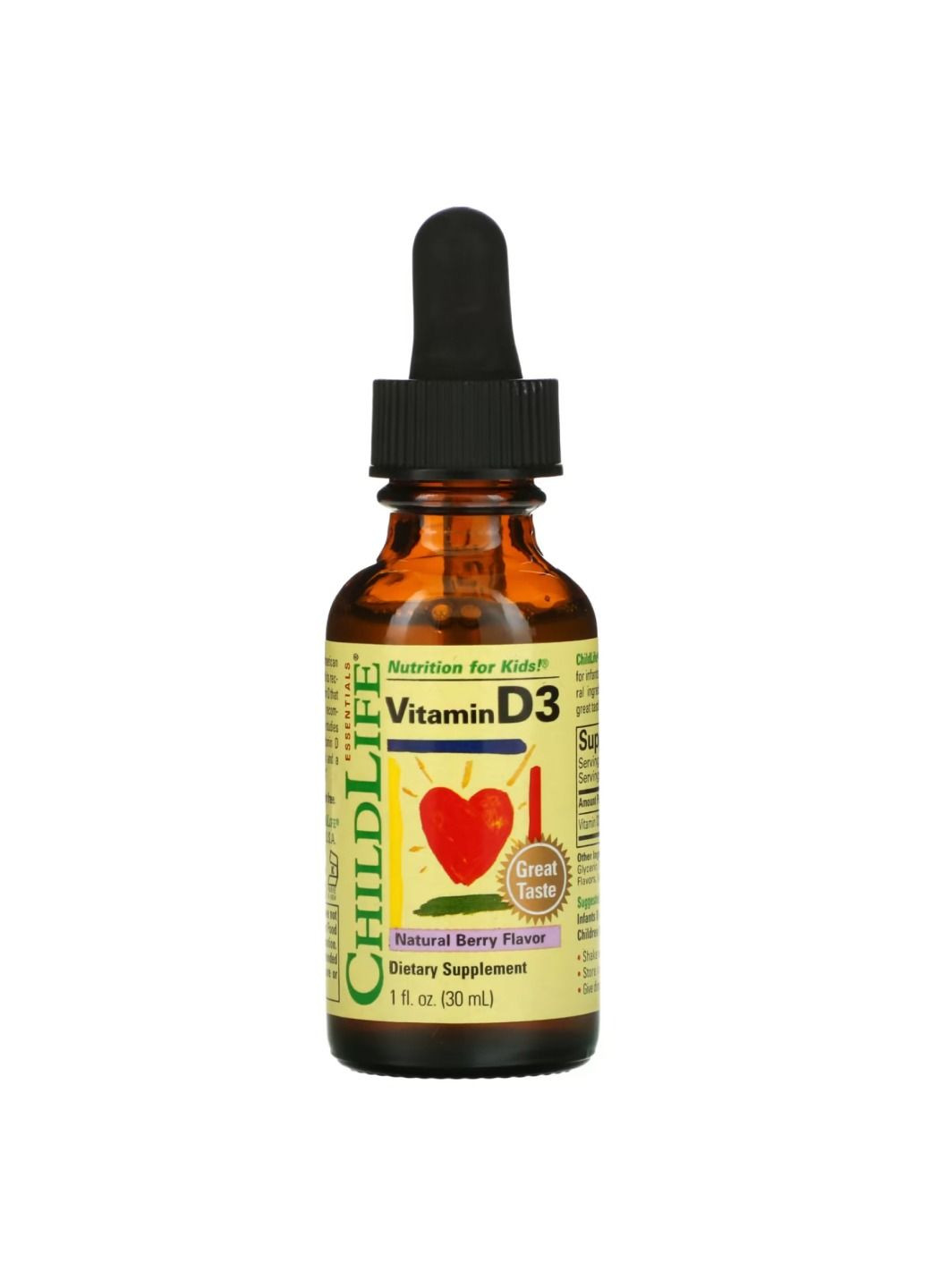 Вітамін D3 Vitamin D3 Liquid - 30ml Mixed Berry ChildLife (280917028)