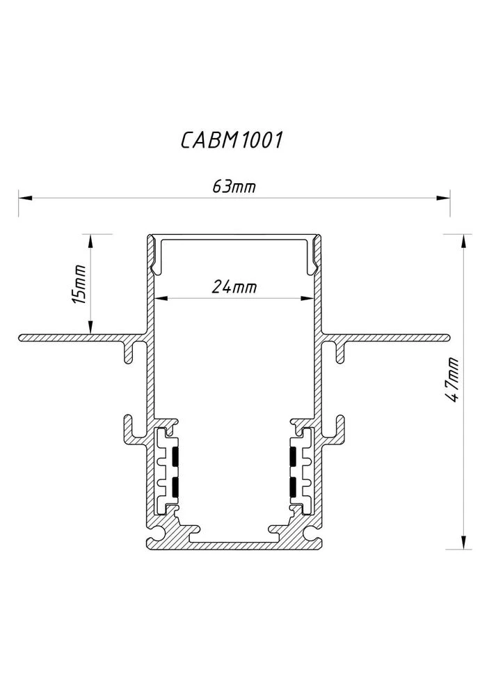Шинопровод CABM1001 черный встраиваемый 2м Feron (387016396)